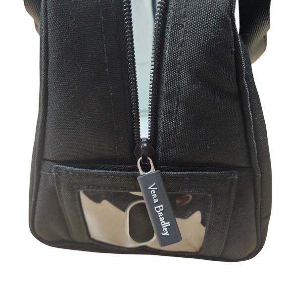 Vera Bradley Lunch Bag Black Canvas Zipper Closure Tote Work School Travel - Picture 6 of 8
